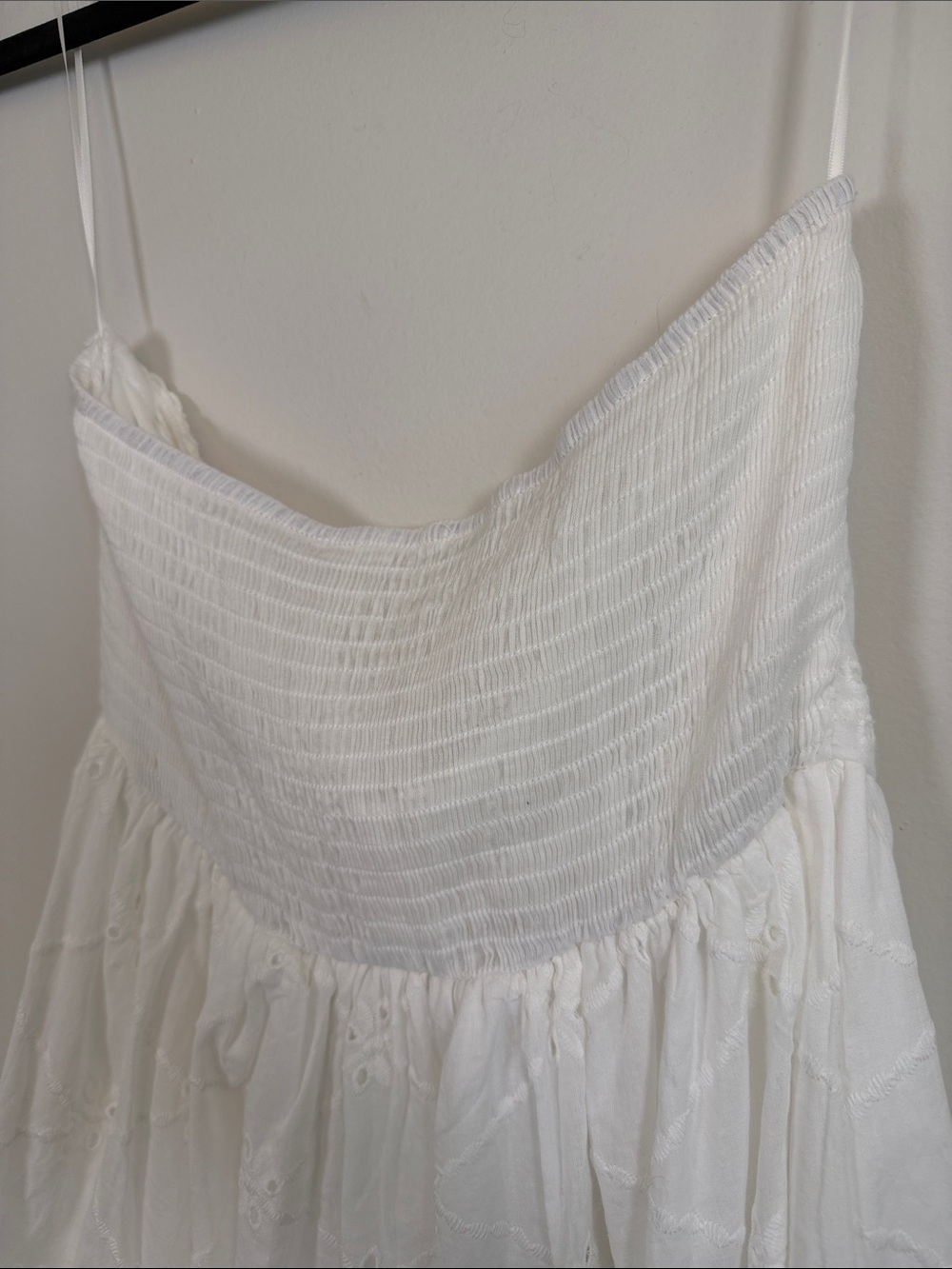 Altar’d State 100% Cotton Strapless White Eyelet Sundress M Cottagecore Romantic - Picture 8 of 10